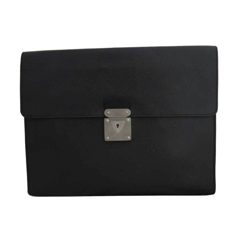 Louis Vuitton Taiga Minute Bag Black Leather Clutch Shoulder Bag